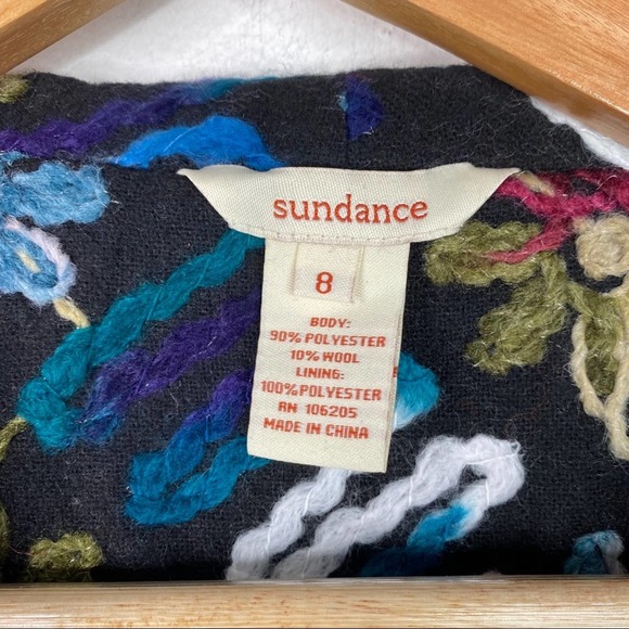 Sundance Biancabella Floral Appliqué Wool coat - Picture 2 of 10